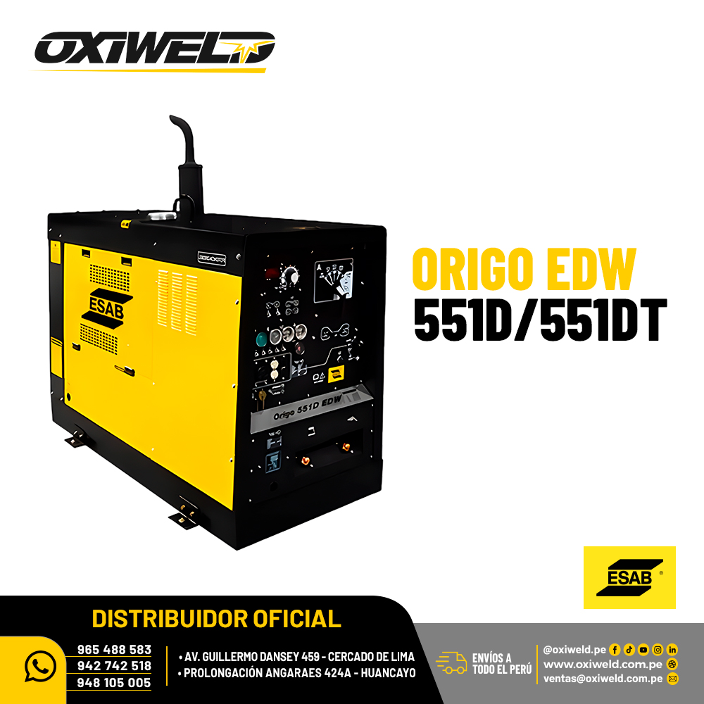 MOTOSOLDADORA ESAB ORIGO 551DT EDW TURBO MOTOSOLDADORA ESAB ORIGO 551DT EDW TURBO