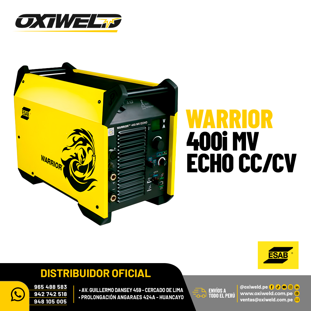 MAQUINA DE SOLDAR ESAB WARRIOR 400i ECHO CC CV MAQUINA DE SOLDAR ESAB WARRIOR 400i ECHO CC CV
