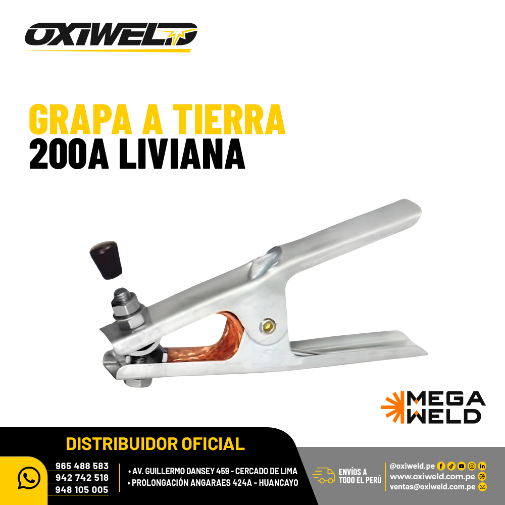 Grapa a Tierra 200A Liviana Megaweld Grapa a Tierra 200A Liviana Megaweld