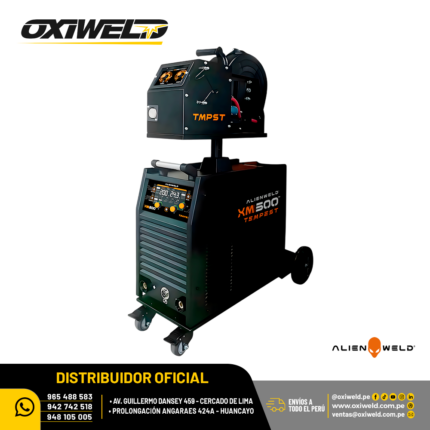 Soldadora industrial Alienweld XM500 Tempest con regulación sinérgica para procesos MIG, MMA y TIG Lift