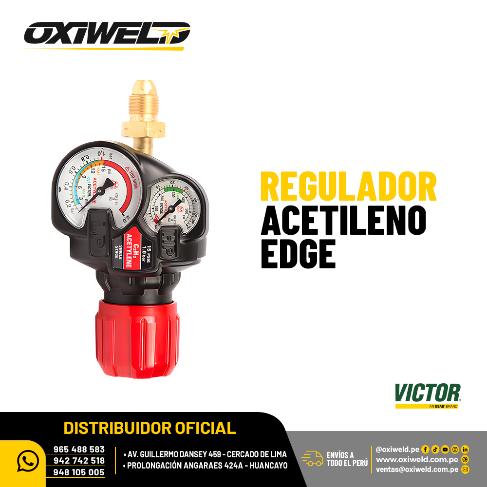 Regulador Victor EDGE 2.0 para acetileno Regulador Victor EDGE 2.0 para acetileno
