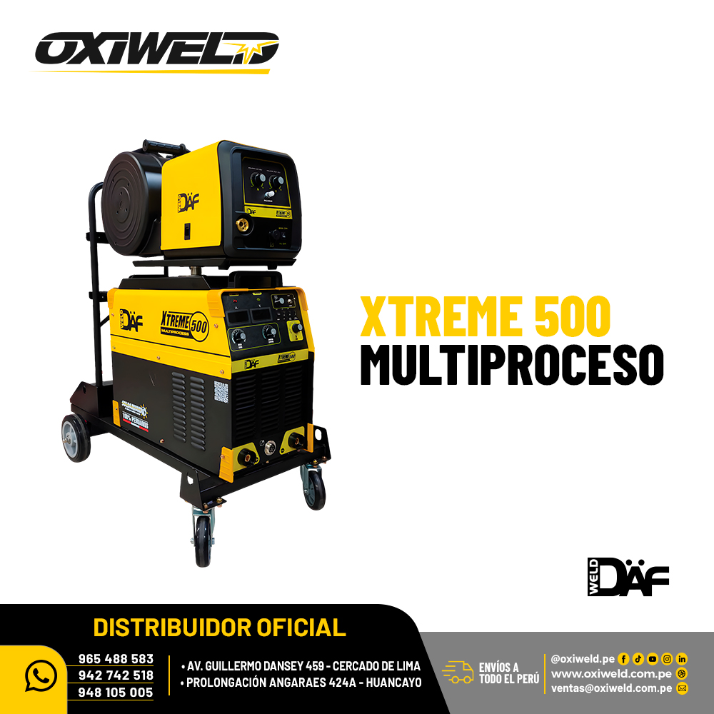 MAQUINA DE SOLDAR XTREME 500 MULTIPROCESO WELD DAF MAQUINA DE SOLDAR XTREME 500 MULTIPROCESO WELD DAF