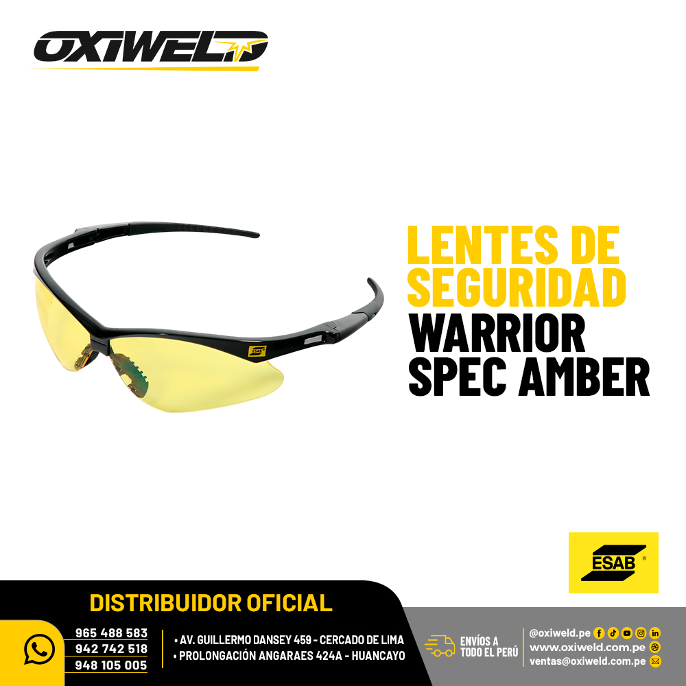 Lentes de seguridad Warrior Spec Amber Esab Lentes de seguridad Warrior Spec Amber Esab