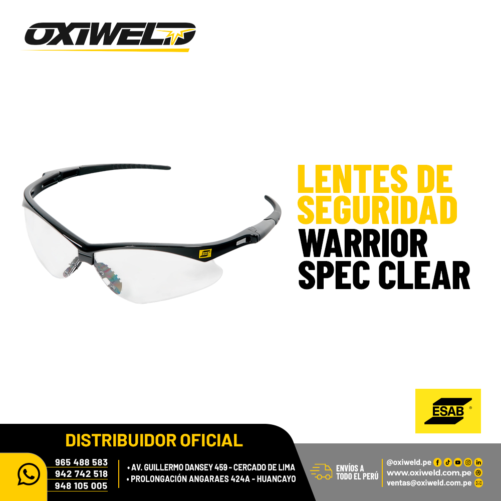 Lentes de seguridad Warrior Spec Clear Esab Lentes de seguridad Warrior Spec Clear Esab