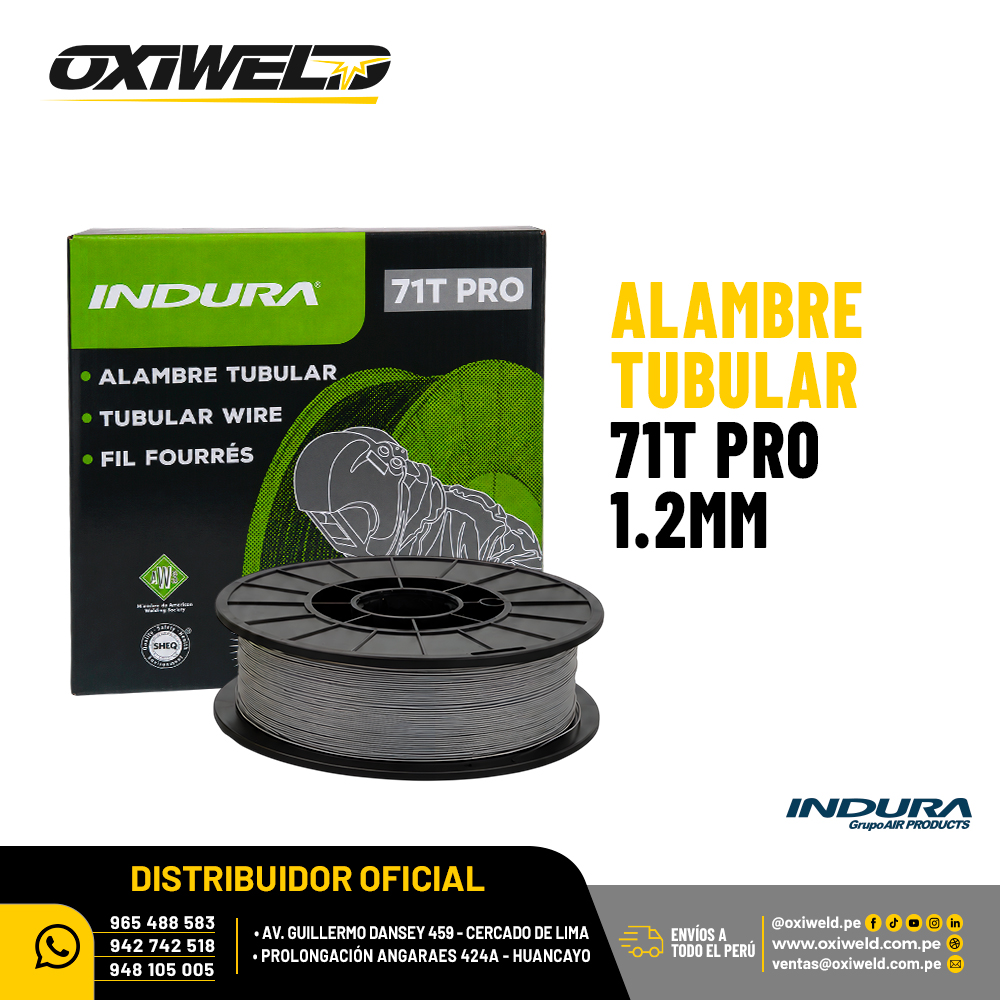 ALAMBRE TUBULAR 71T PRO 1.2MM INDURA ALAMBRE TUBULAR 71T PRO 1.2MM INDURA