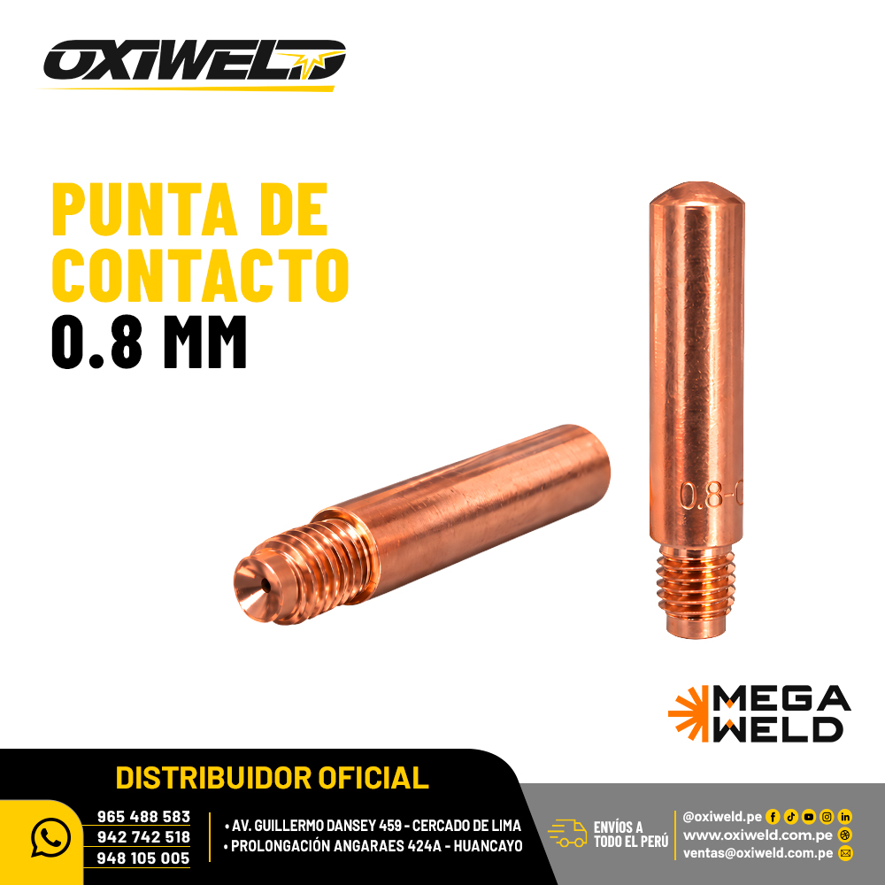 Punta de Contacto 0.8 mm Megaweld Punta de Contacto 0.8 mm Megaweld