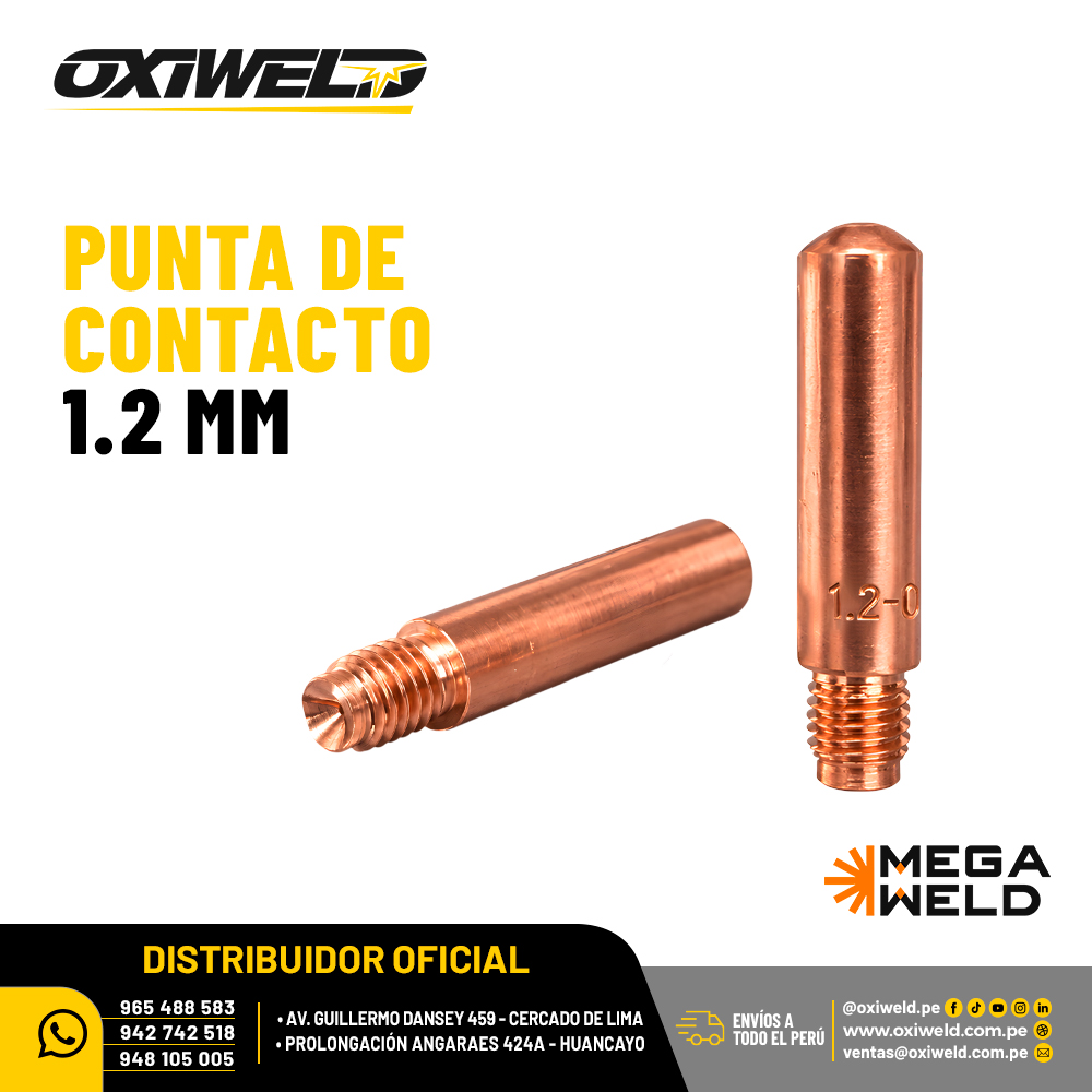 Punta de Contacto 1.2 mm Megaweld Punta de Contacto 1.2 mm Megaweld