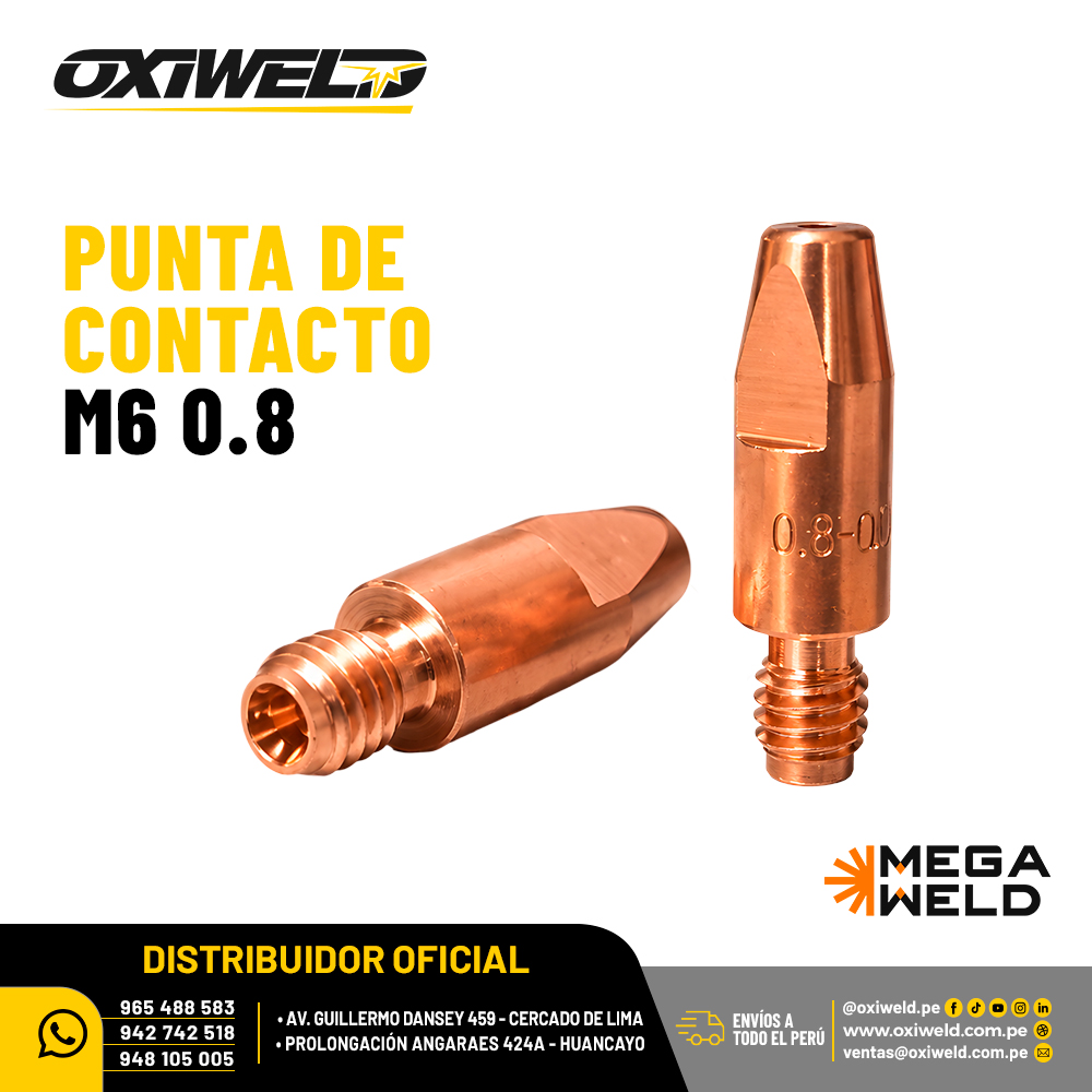Punta de Contacto M6 de 0.8 mm Megaweld Punta de Contacto M6 de 0.8 mm Megaweld