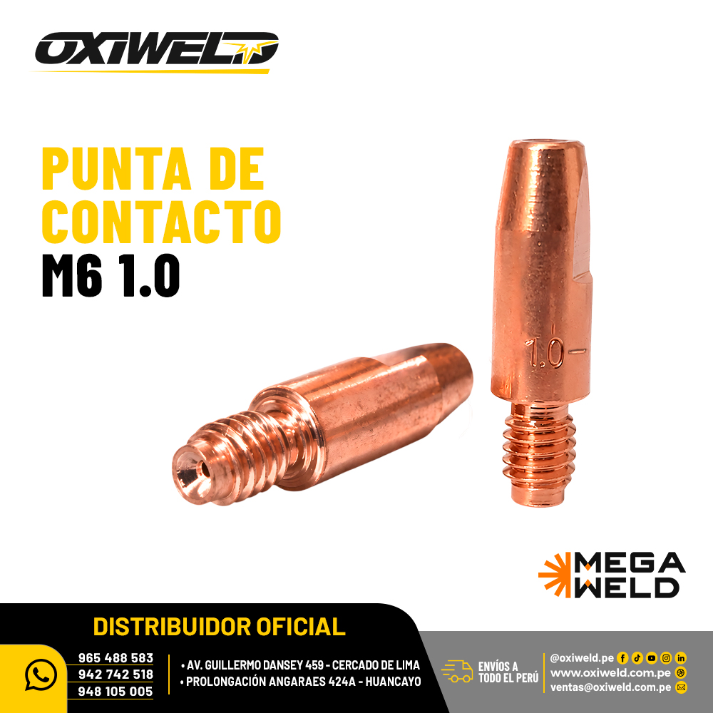 Punta de Contacto M6 de 1.0 mm Megaweld Punta de Contacto M6 de 1.0 mm Megaweld