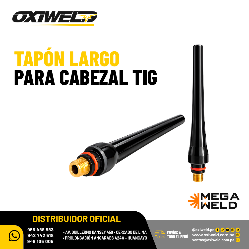 Tapon Largo para Cabezal TIG Megaweld Tapon Largo para Cabezal TIG Megaweld