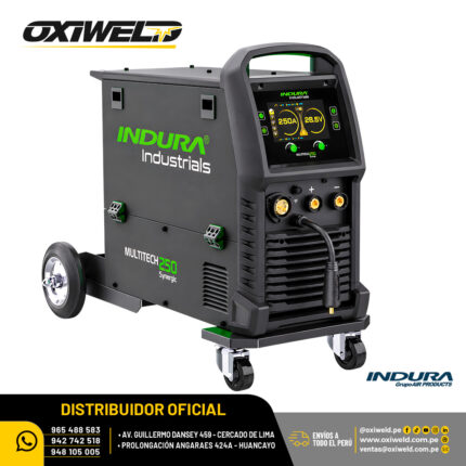 Soldadora inverter Indura MultiTech 250 Synergic con pantalla LCD para trabajos de soldadura industrial