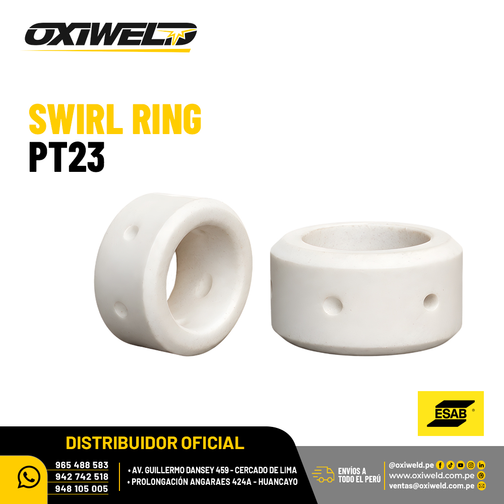 SWIRL RING PT23 Swirl Ring PT23 ESAB, anillo difusor de gas para antorcha de corte por plasma